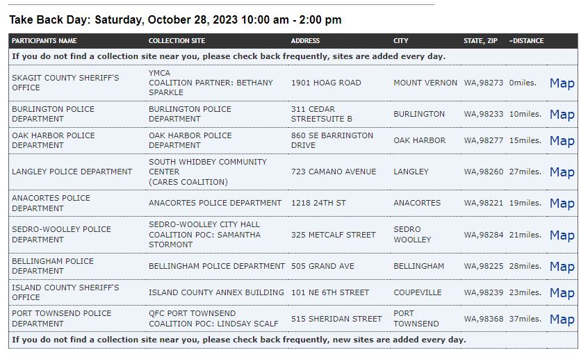 Drug take back locations