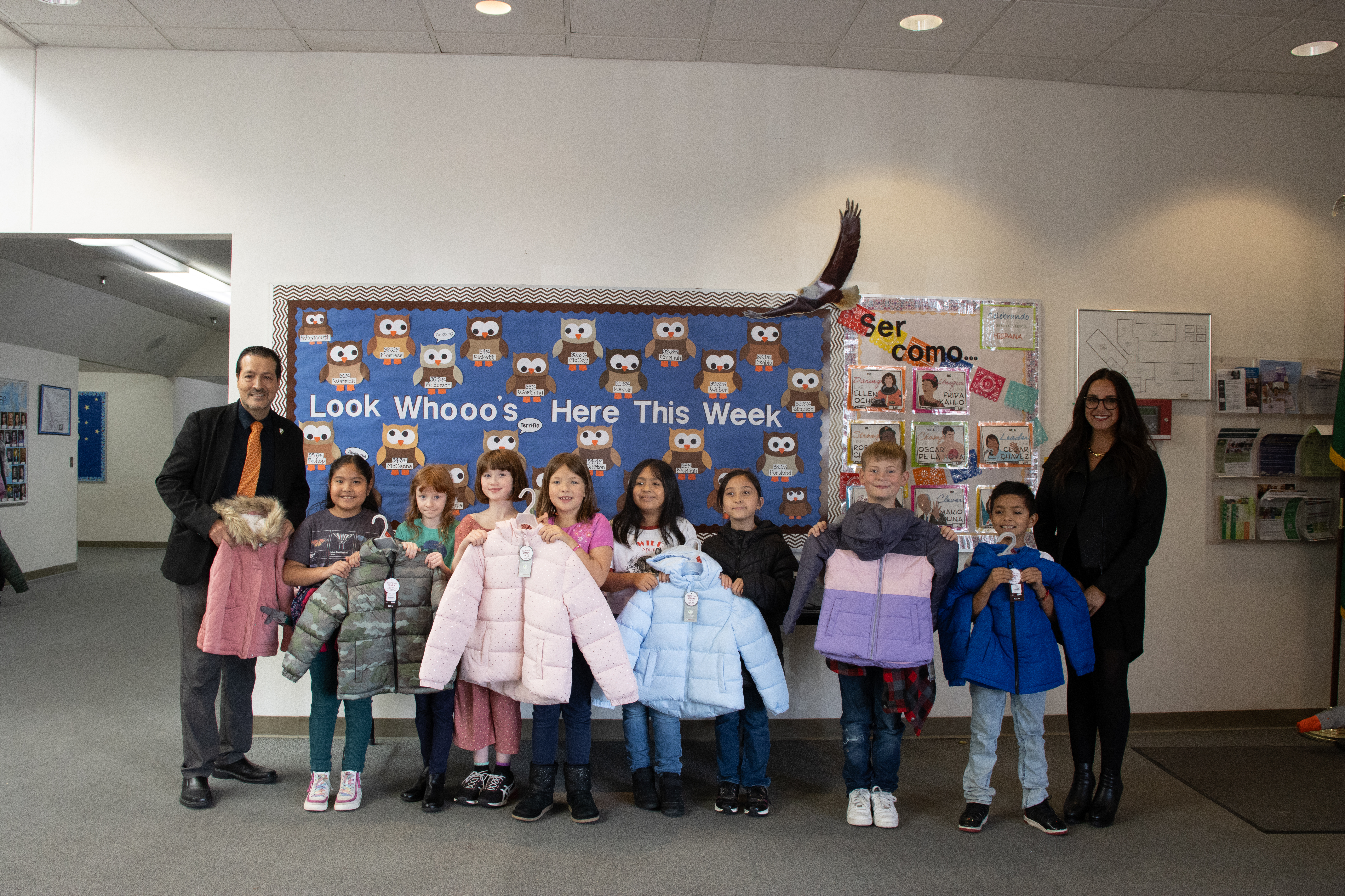 students and donated jackets