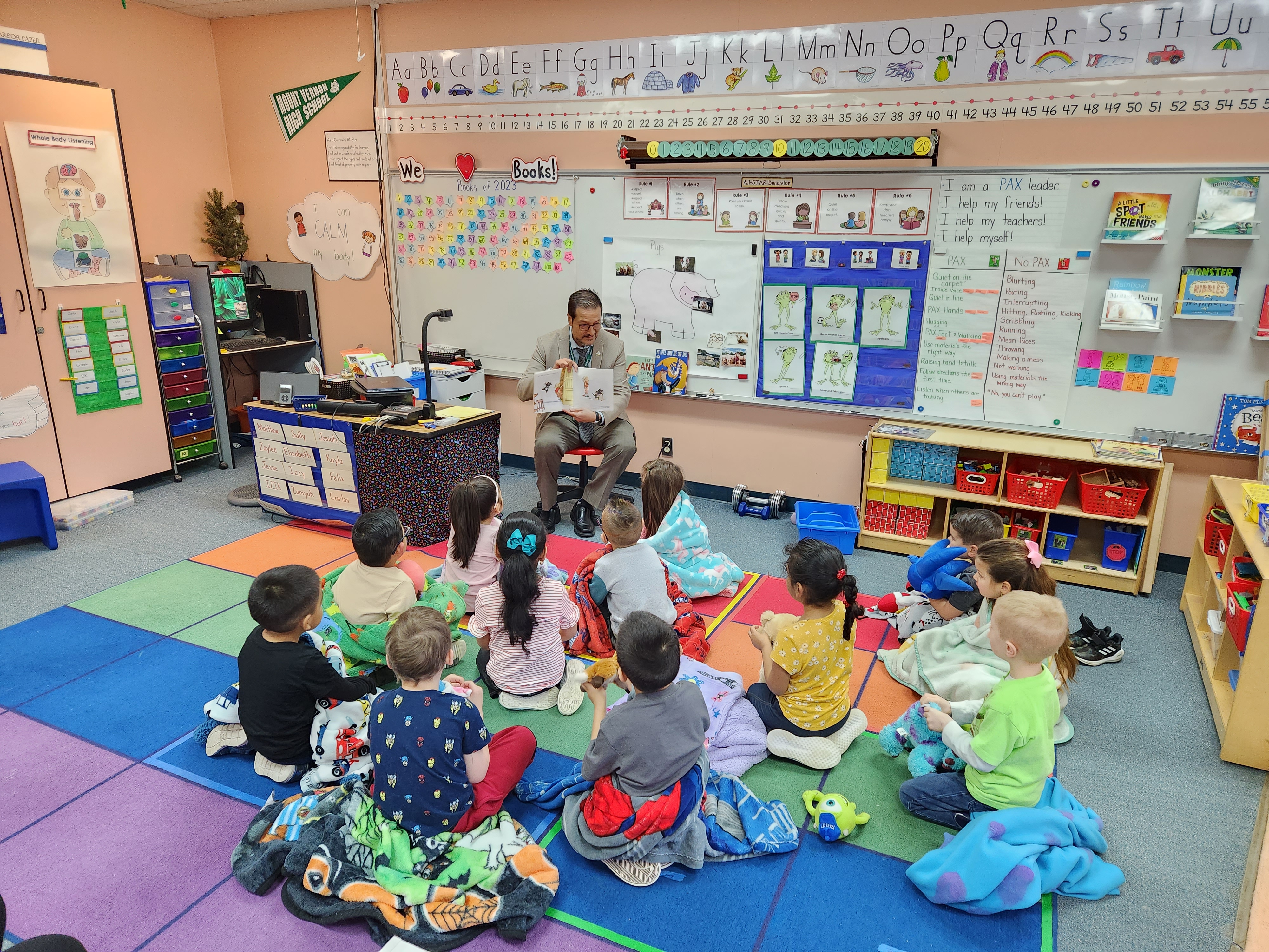 Students reading a book