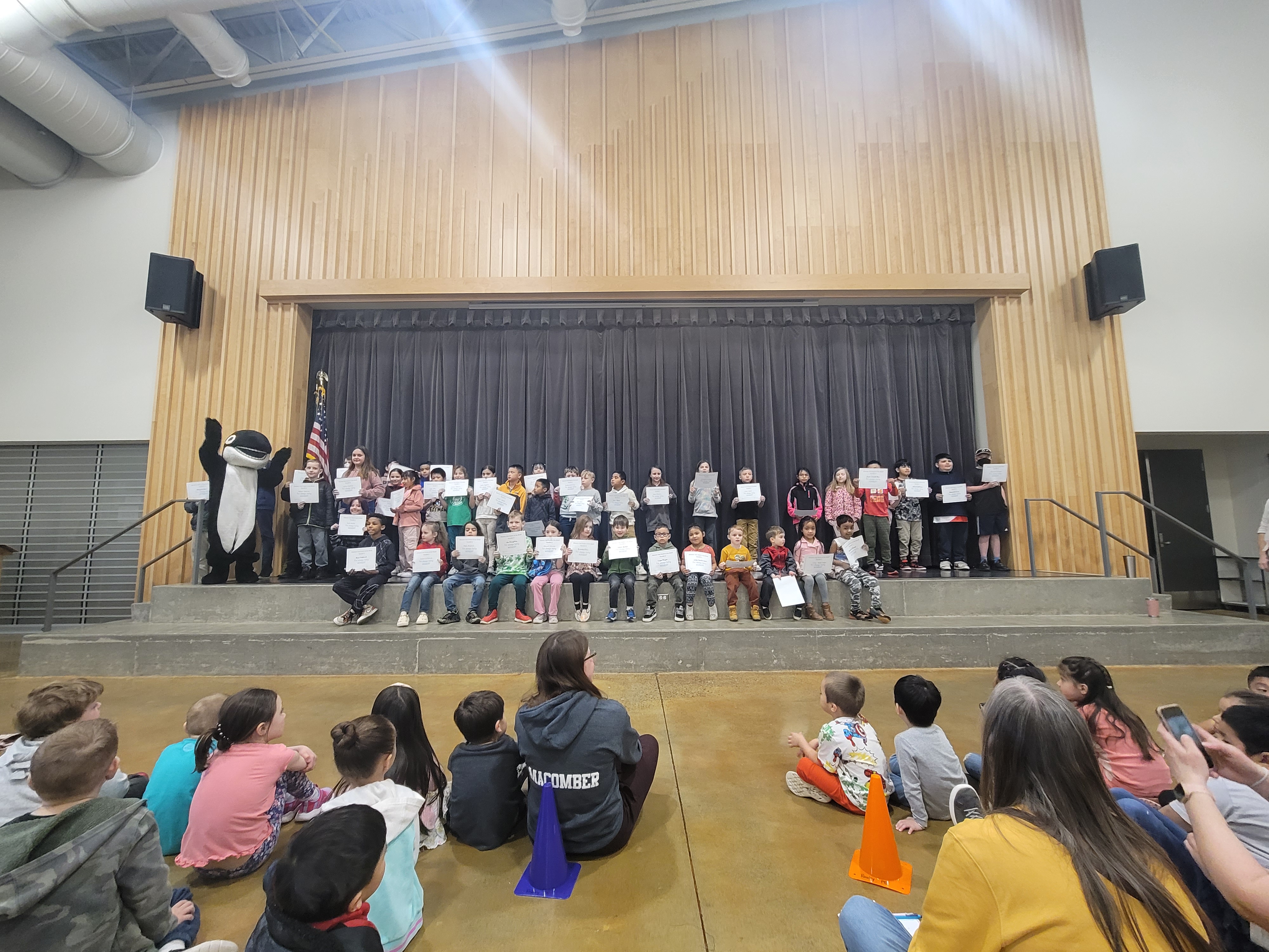 students in an assembly